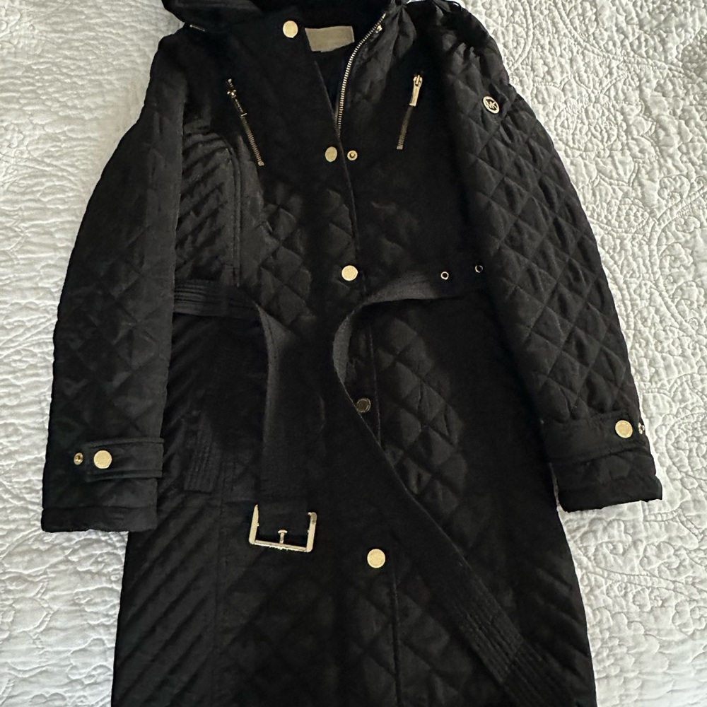 Michael Kors Gorgeous Black Quilted Women's Coat raincoat PXS